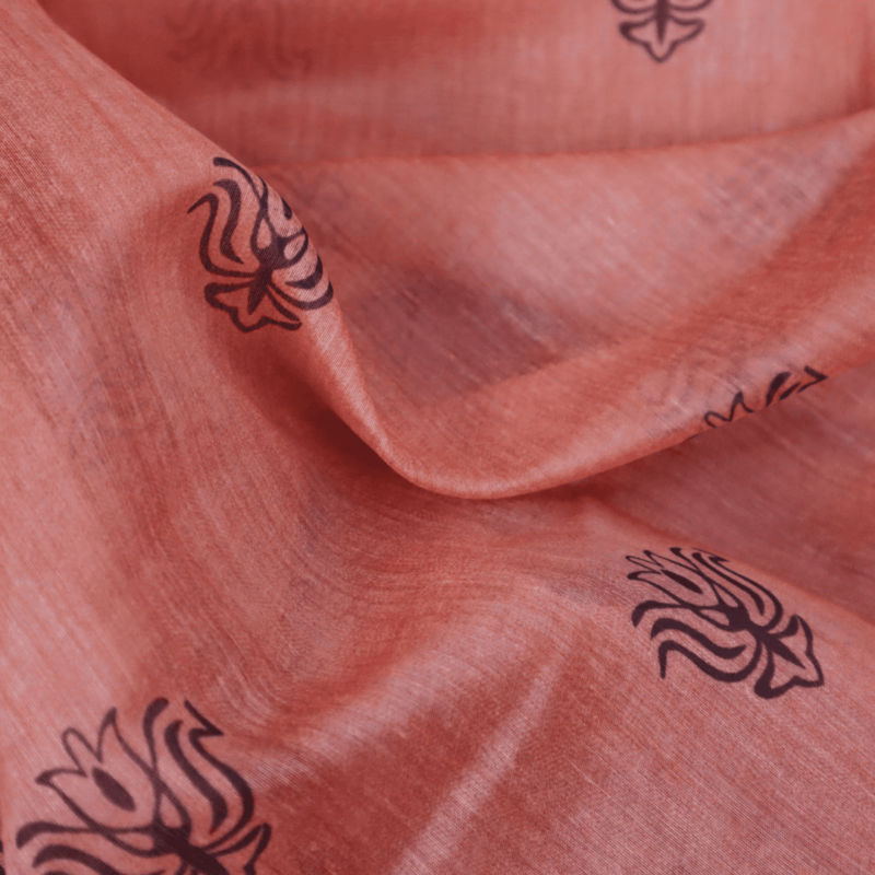 Elegant Light Orange Chanderi Silk Saree - Image 4