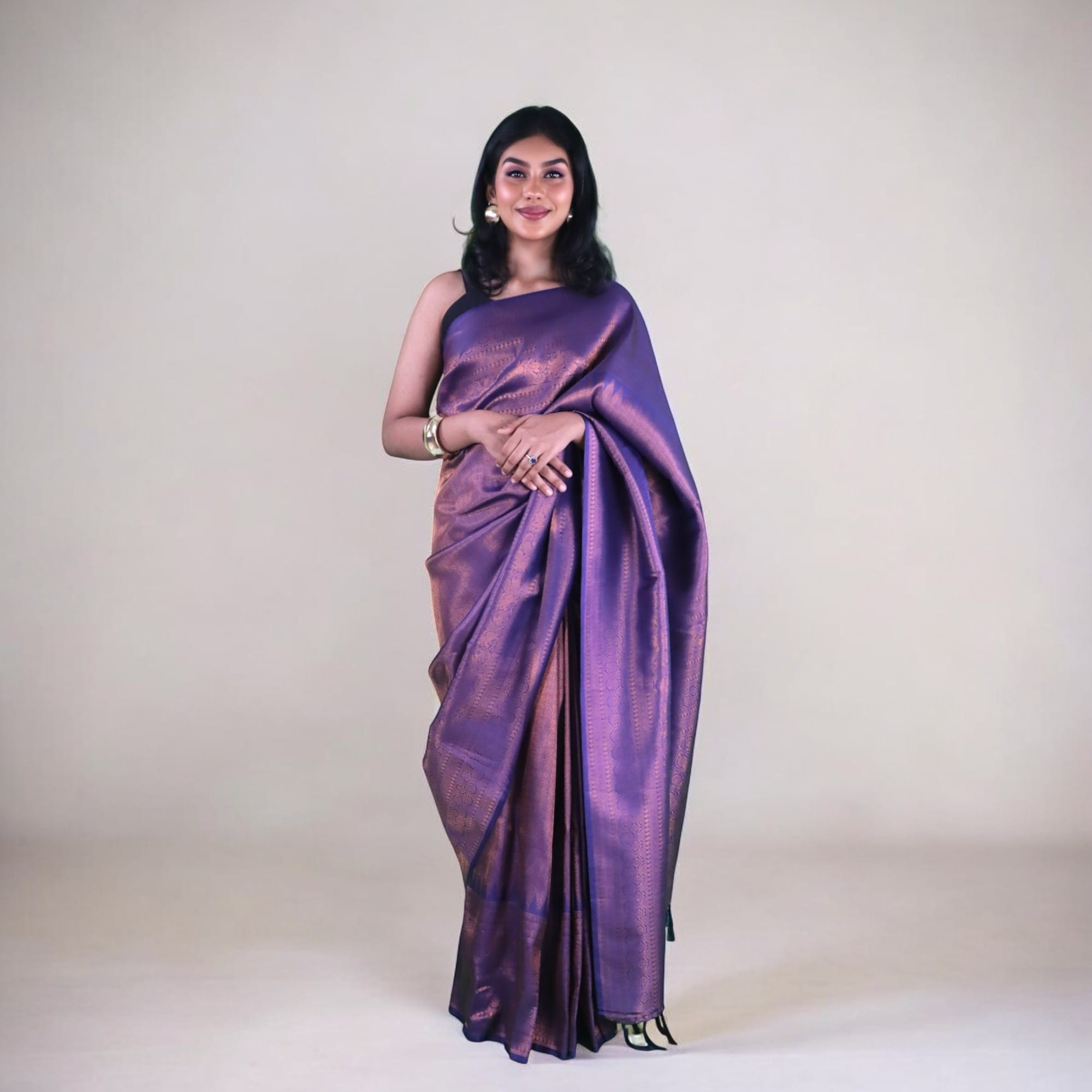 Purple Kanjeevaram Silk Saree