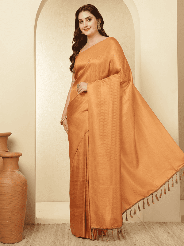 Peachy Pink Kanjeevaram Silk Saree