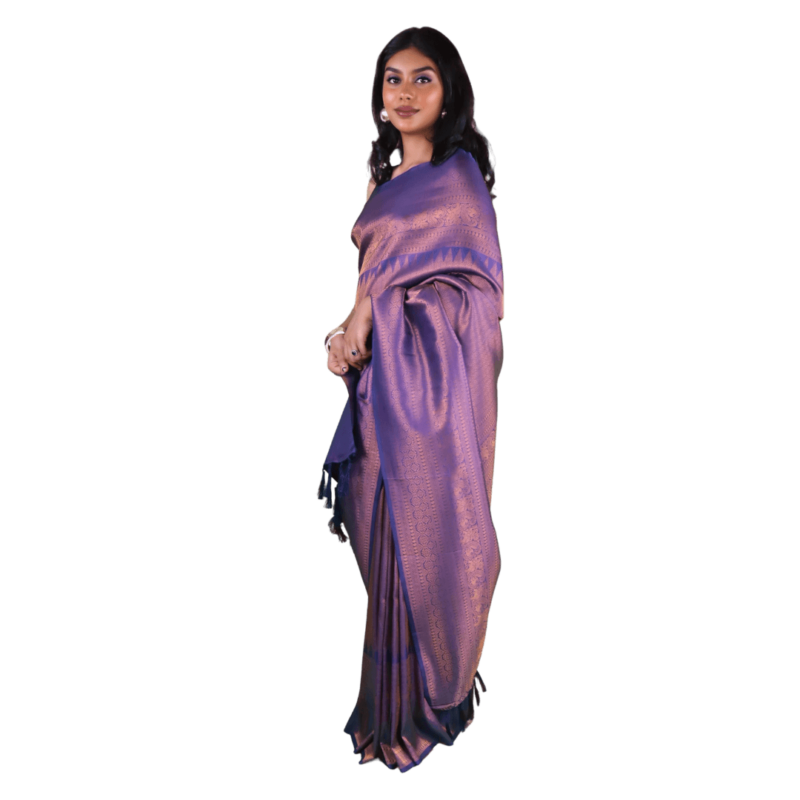 Purple Kanjeevaram Silk Saree - Image 5