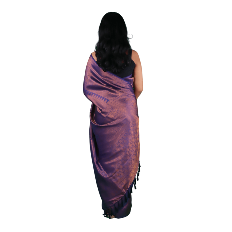 Purple Kanjeevaram Silk Saree - Image 4