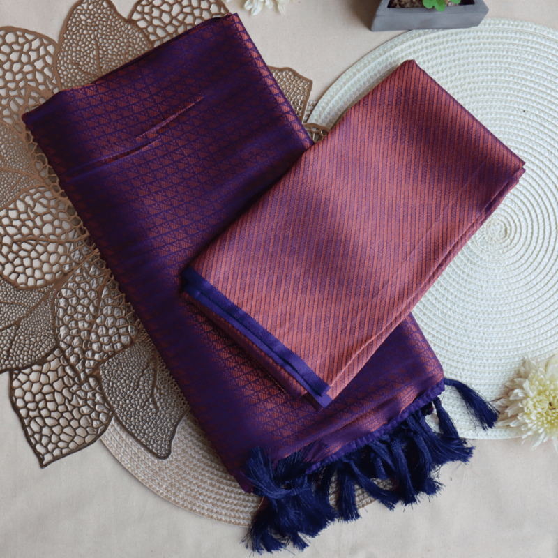 Purple Kanjeevaram Silk Saree - Image 6