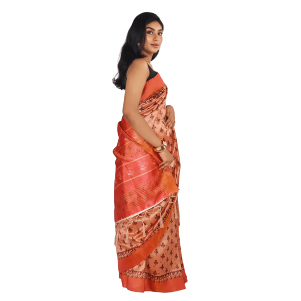 Orange Kosa Silk Saree