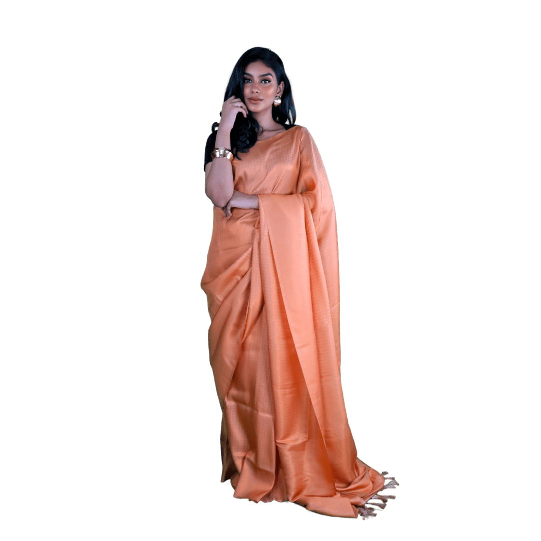 Peachy Pink Kanjeevaram Silk Saree