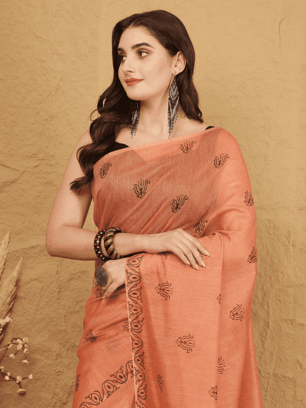 Orange Kosa Silk Saree