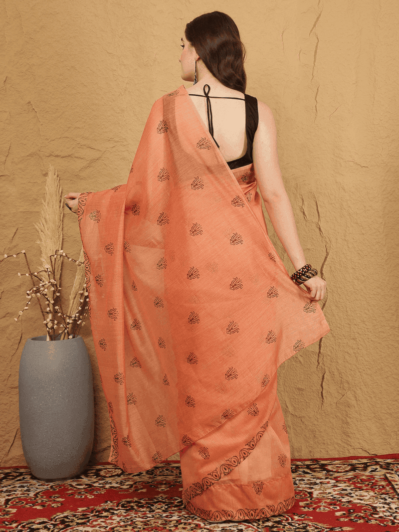 Orange Kosa Silk Saree - Image 3