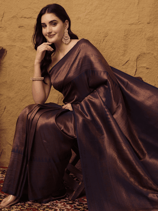 Purple Kanjeevaram Silk Saree