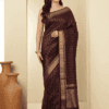 Purple Banarasi Raw Silk Saree with Zari Border