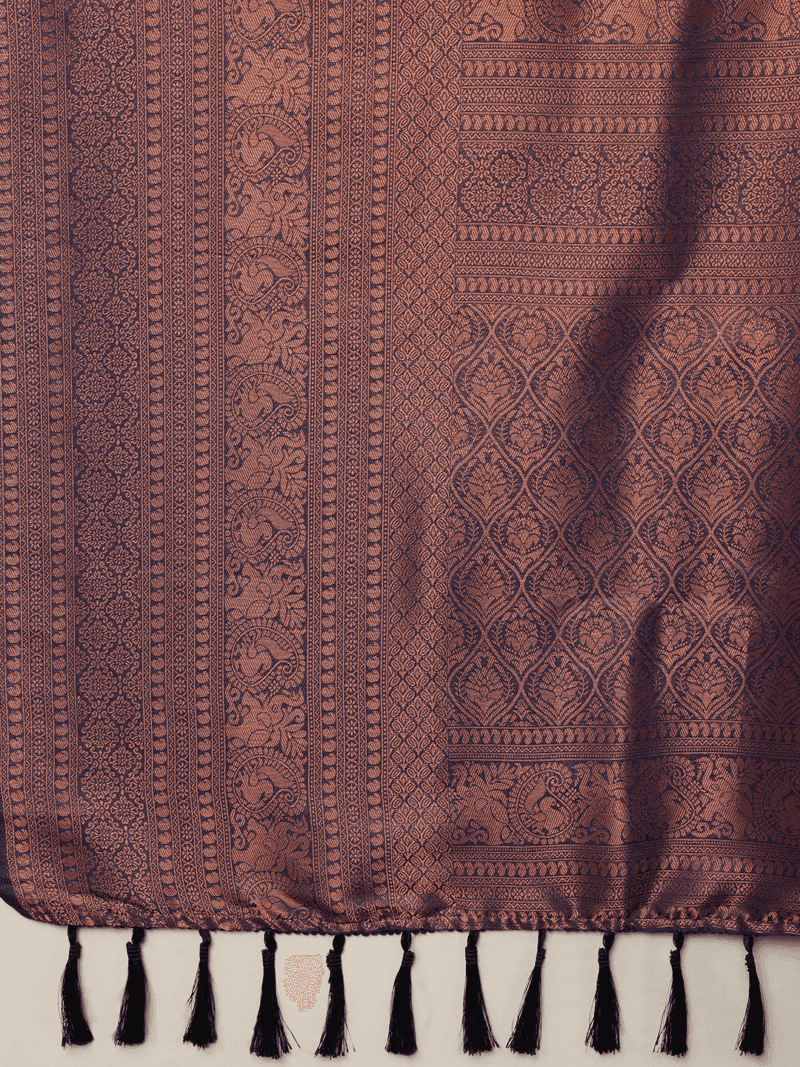 Purple Kanjeevaram Silk Saree - Image 6
